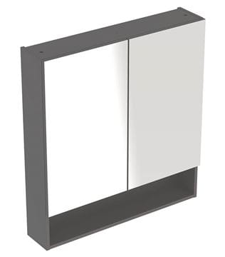 GEBERIT SELNOVA SQUARE zrkadlová skrinka 58,8x85x17,5 cm, drevotrieska, lávová/matný lak