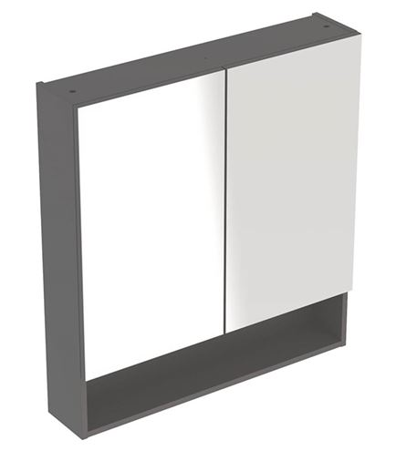 GEBERIT SELNOVA SQUARE zrkadlová skrinka 58,8x85x17,5 cm, drevotrieska, lávová/matný lak 501.265.00.1 Obrázek - Hlavní obrázek