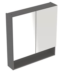 GEBERIT SELNOVA SQUARE zrkadlová skrinka 58,8x85x17,5 cm, drevotrieska, lávová/matný lak