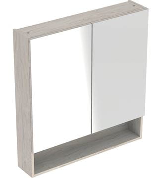 GEBERIT SELNOVA SQUARE zrkadlová skrinka 58,8x85x17,5 cm, drevotrieska, svetlý orech hickory