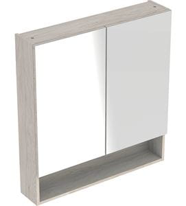 GEBERIT SELNOVA SQUARE zrkadlová skrinka 58,8x85x17,5 cm, drevotrieska, svetlý orech hickory