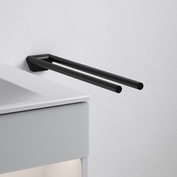 KEUCO REVA držiak uterákov 450mm, dvojramenný, matná čierna 12818370000 Obrázek - fotka