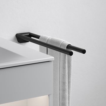 KEUCO REVA držiak uterákov 450mm, dvojramenný, matná čierna 12818370000 Obrázek - fotka