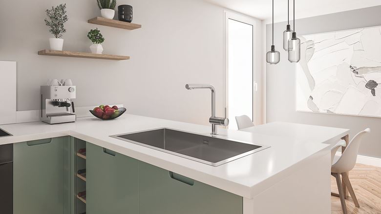 GROHE MINTA drezová batéria, s vyťahovacou sprškou, supersteel 30274DC0 Obrázek - fotka