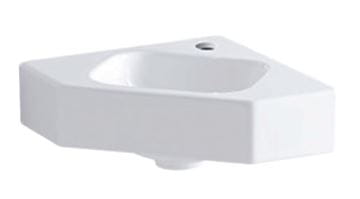 GEBERIT ICON umývadielko rohové 46 cm, s otvorom pre batériu, bez prepadu