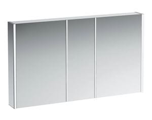 LAUFEN FRAME 25 zrkadlová skrinka 130x75x15 cm, osvetlenie, s vypínačom a el. zásuvkou, hliník, zrkadlo