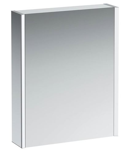 LAUFEN FRAME 25 zrkadlová skrinka 60x75x15 cm, osvetlenie, s vypínačom a el. zásuvkou, pánty vľavo, hliník, zrkadlo H4084519001441 Obrázek - Hlavní obrázek