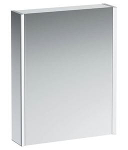LAUFEN FRAME 25 zrkadlová skrinka 60x75x15 cm, osvetlenie, s vypínačom a el. zásuvkou, pánty vľavo, hliník, zrkadlo