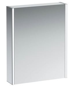 LAUFEN FRAME 25 zrkadlová skrinka 60x75x15 cm, osvetlenie, s vypínačom a el. zásuvkou, pánty vľavo, hliník, zrkadlo