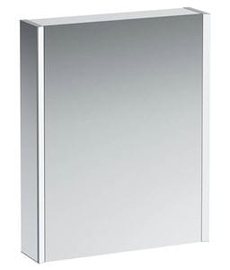 LAUFEN FRAME 25 zrkadlová skrinka 60x75x15 cm, osvetlenie, s vypínačom a el. zásuvkou, pánty vpravo, hliník, zrkadlo