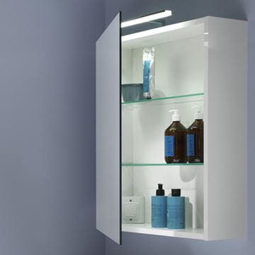 LAUFEN BASE zrkadlová skrinka 60x70x18,5 cm, osvetlenie, s vypínačom a el. zásuvkou, pánty vľavo, MDF, matná biela H4027511102601 Obrázek - fotka