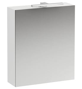 LAUFEN BASE zrkadlová skrinka 60x70x18,5 cm, osvetlenie, s vypínačom a el. zásuvkou, pánty vpravo, MDF, matná biela
