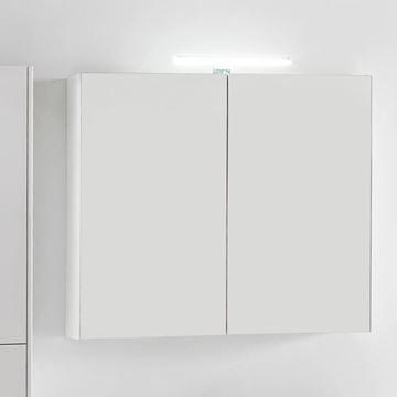 LAUFEN BASE zrkadlová skrinka 80x70x18,5 cm, osvetlenie, s vypínačom a el. zásuvkou, MDF, lesklá biela H4028021102611 Obrázek - fotka