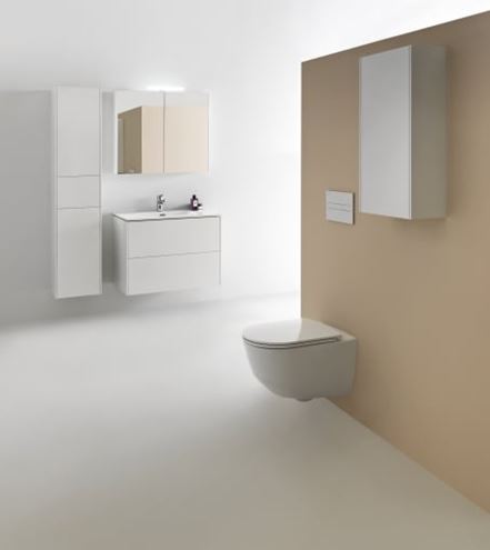 LAUFEN BASE zrkadlová skrinka 80x70x18,5 cm, osvetlenie, s vypínačom a el. zásuvkou, MDF, lesklá biela H4028021102611 Obrázek - fotka