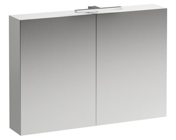 LAUFEN BASE zrkadlová skrinka 100x70x18,5 cm, osvetlenie, s vypínačom a el. zásuvkou, MDF, lesklá biela
