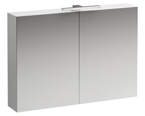LAUFEN BASE zrkadlová skrinka 100x70x18,5 cm, osvetlenie, s vypínačom a el. zásuvkou, MDF, lesklá biela