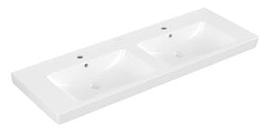 VILLEROY & BOCH SUBWAY 2.0 dvojumývadlo 130 cm, s 2 otvormi pre batérie a prepadom, alpská biela