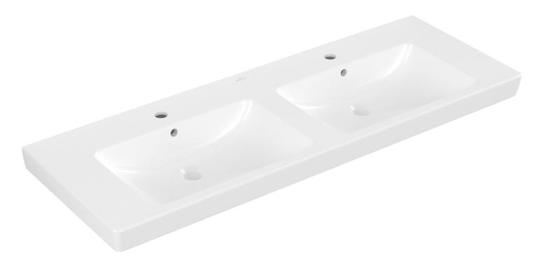 VILLEROY & BOCH SUBWAY 2.0 dvojumývadlo 130 cm, s 2 otvormi pre batérie a prepadom, alpská biela 7175D001 Obrázek - Hlavní obrázek