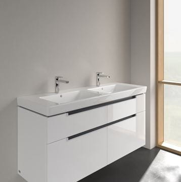 VILLEROY & BOCH SUBWAY 2.0 dvojumývadlo 130 cm, s 2 otvormi pre batérie a prepadom, alpská biela 7175D001 Obrázek - fotka