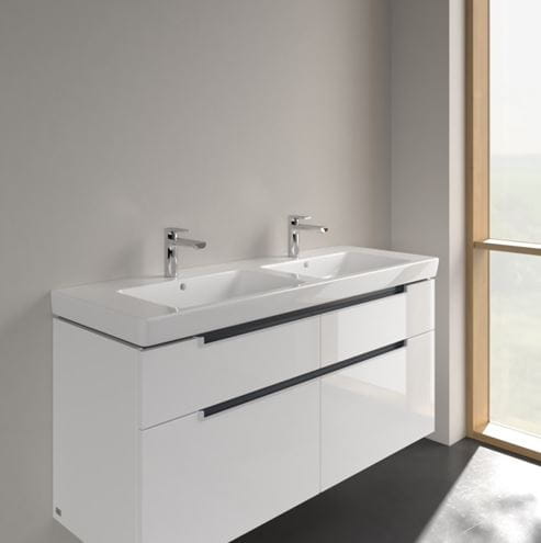 VILLEROY & BOCH SUBWAY 2.0 dvojumývadlo 130 cm, s 2 otvormi pre batérie a prepadom, alpská biela 7175D001 Obrázek - fotka