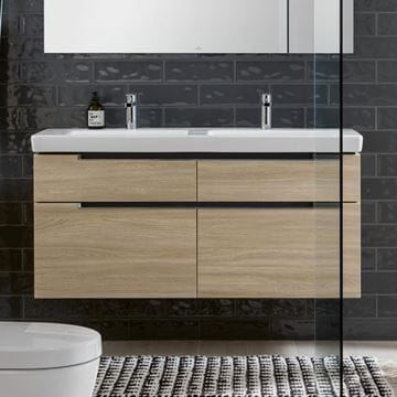 VILLEROY & BOCH SUBWAY 2.0 dvojumývadlo 130 cm, s 2 otvormi pre batérie a prepadom, alpská biela 7175D001 Obrázek - fotka
