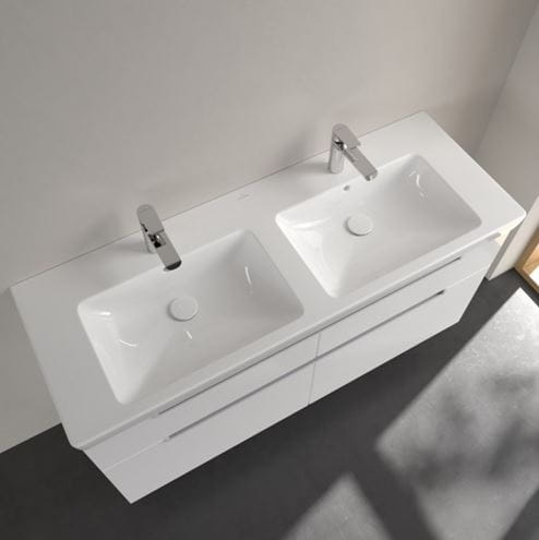 VILLEROY & BOCH SUBWAY 2.0 dvojumývadlo 130 cm, s 2 otvormi pre batérie a prepadom, CeramicPlus, alpská biela 7175D0R1 Obrázek - fotka