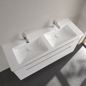 VILLEROY & BOCH SUBWAY 2.0 dvojumývadlo 130 cm, s 2 otvormi pre batérie a prepadom, CeramicPlus, alpská biela 7175D0R1 Obrázek - fotka