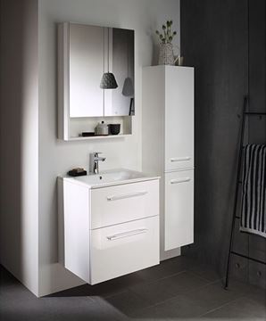 GEBERIT SELNOVA SQUARE zrkadlová skrinka 78,8x85x17,5 cm, drevotrieska, vysoko lesklá biela 501.268.00.1 Obrázek - fotka