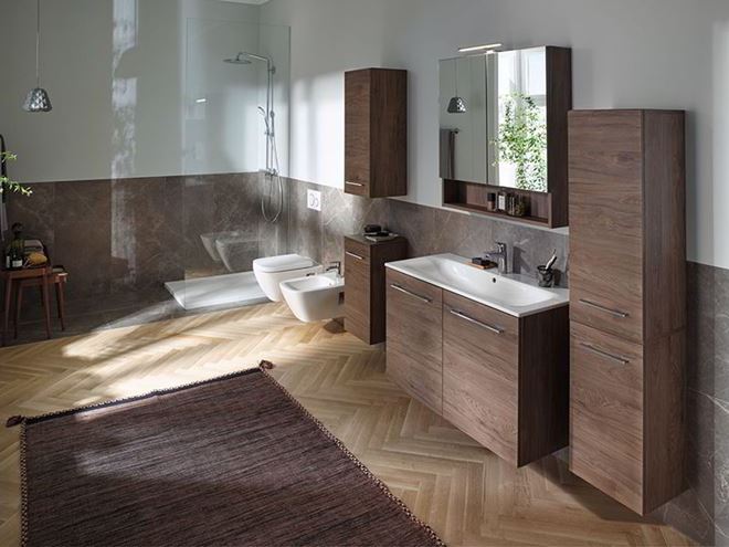 GEBERIT SELNOVA SQUARE zrkadlová skrinka 58,8x85x17,5 cm, drevotrieska, orech hickory 501.266.00.1 Obrázek - fotka