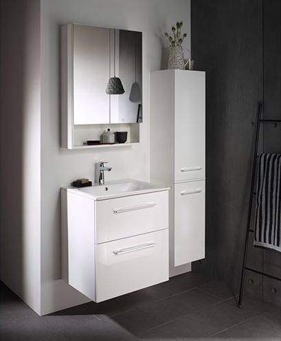 GEBERIT SELNOVA SQUARE zrkadlová skrinka 58,8x85x17,5 cm, drevotrieska, vysoko lesklá biela 501.264.00.1 Obrázek - fotka
