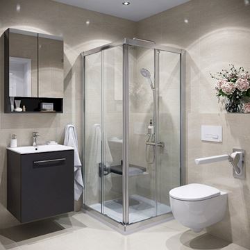 GEBERIT SELNOVA SQUARE zrkadlová skrinka 58,8x85x17,5 cm, drevotrieska, lávová/matný lak 501.265.00.1 Obrázek - fotka