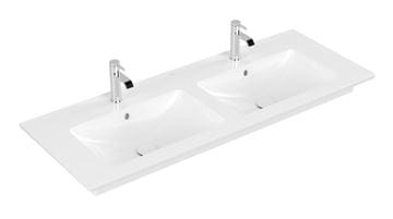 VILLEROY & BOCH VENTICELLO dvojumývadlo 130 cm, s 2 otvormi pre batérie a prepadom, alpská biela 4111DL01 Obrázek - fotka