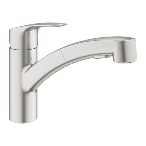 GROHE EUROSMART drezová batéria, s vyťahovacou sprškou, supersteel 30305DC1 Obrázek - Hlavní obrázek