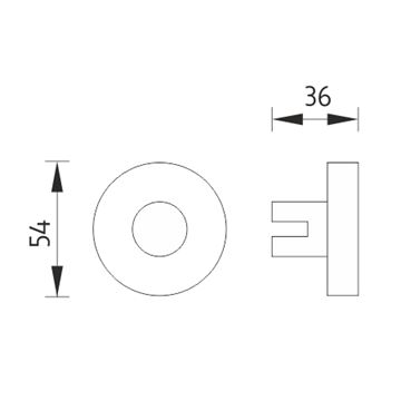 NIMCO UNIX háčik na uterák, chróm UN 13054N-26 Technický nákres