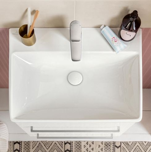 VILLEROY & BOCH AVENTO umývadlo 65 cm, s otvorom pre batériu a prepadom, CeramicPlus, alpská biela 415865R1 Obrázek - fotka