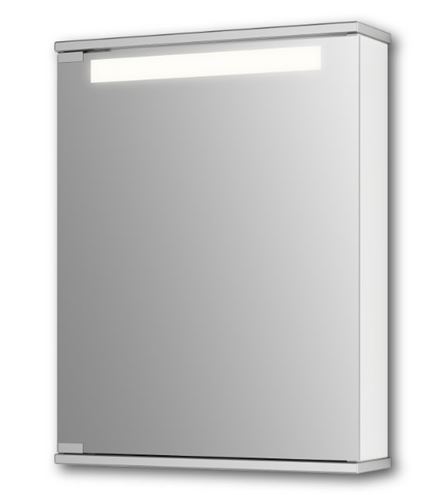 JOKEY CENTO 50 LS zrkadlová skrinka 50x65x14 cm, osvetlenie, s vypínačom a el. zásuvkou, MDF/drevo, aluminium/biela 114311020-0140 Obrázek - Hlavní obrázek