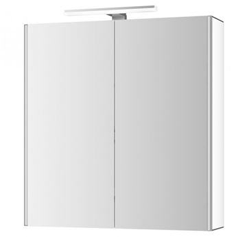 JOKEY DEKOR ALU LED zrkadlová skrinka 65,4x71,3x20,6 cm, osvetlenie, s vypínačom a el. zásuvkou, hliník, biela