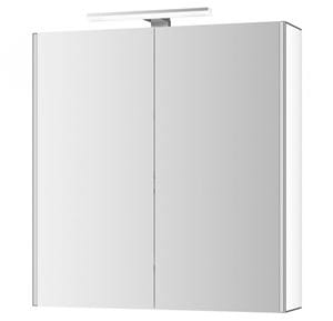 JOKEY DEKOR ALU LED zrkadlová skrinka 65,4x71,3x20,6 cm, osvetlenie, s vypínačom a el. zásuvkou, hliník, biela