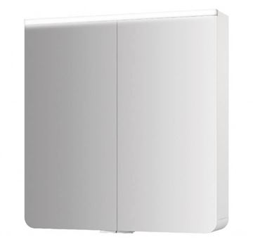 JOKEY XANTO LINE LED zrkadlová skrinka 62,9x66,2x15 cm, osvetlenie, s vypínačom a el. zásuvkou, MDF/drevo, biela
