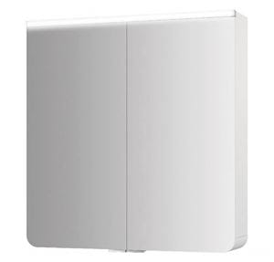 JOKEY XANTO LINE LED zrkadlová skrinka 62,9x66,2x15 cm, osvetlenie, s vypínačom a el. zásuvkou, MDF/drevo, biela