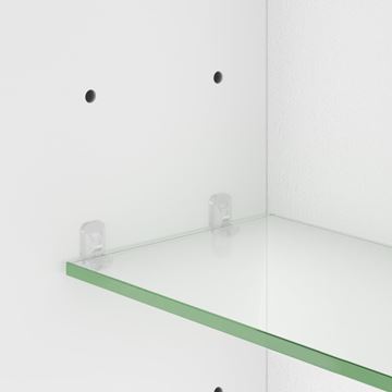 JOKEY XANTO LINE LED zrkadlová skrinka 62,9x66,2x15 cm, osvetlenie, s vypínačom a el. zásuvkou, MDF/drevo, biela 111312520-0110 Obrázek - fotka