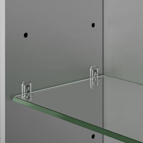 JOKEY DEKOR ALU III-HL LED zrkadlová skrinka 100x73,5x16,6 cm, osvetlenie, s vypínačom a el. zásuvkou, hliník, biela 124513120-0110 Obrázek - fotka