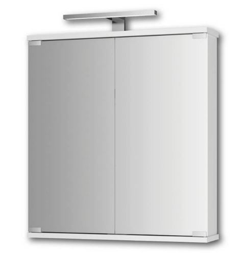JOKEY KANDI LED zrkadlová skrinka 60x70,2x19,4 cm, osvetlenie, s vypínačom a el. zásuvkou, MDF/drevo, biela 111912222-0110 Obrázek - Hlavní obrázek