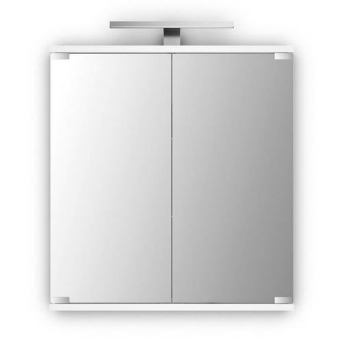JOKEY KANDI LED zrkadlová skrinka 60x70,2x19,4 cm, osvetlenie, s vypínačom a el. zásuvkou, MDF/drevo, biela 111912222-0110 Obrázek - fotka