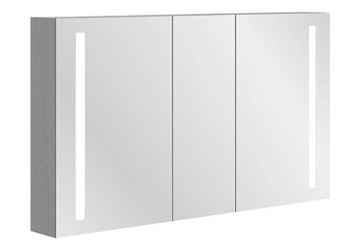VILLEROY & BOCH VERITY LINE zrkadlová skrinka 130x75x17,3 cm, osvetlenie, so zväčšovacím zrkadlom, vypínačom a el. zásuvkou, hliník, strieborná