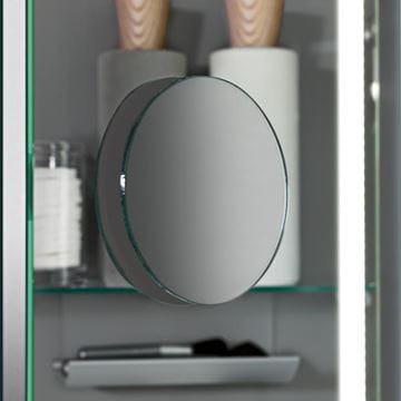 VILLEROY & BOCH VERITY LINE zrkadlová skrinka 130x75x17,3 cm, osvetlenie, so zväčšovacím zrkadlom, vypínačom a el. zásuvkou, hliník, strieborná B307F300 Obrázek - fotka