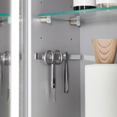 VILLEROY & BOCH VERITY LINE zrkadlová skrinka 130x75x17,3 cm, osvetlenie, so zväčšovacím zrkadlom, vypínačom a el. zásuvkou, hliník, strieborná B307F300 Obrázek - fotka