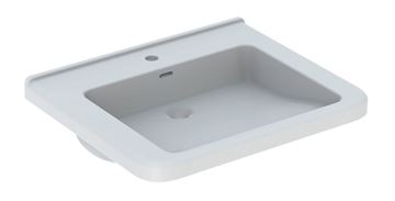 GEBERIT SELNOVA COMFORT SQUARE bezbariérové umývadlo 55 cm, s otvorom pre batériu a prepadom