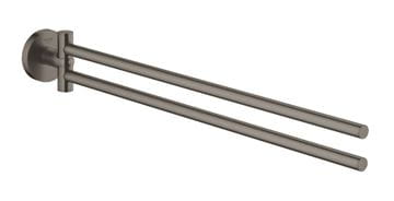 GROHE ESSENTIALS držiak uterákov 439 mm, dvojramenný, brúsený hard graphite