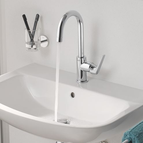 GROHE BAUFLOW umývadlová stojanková batéria, s odtokovou súpravou, chróm 23753000 Obrázek - fotka